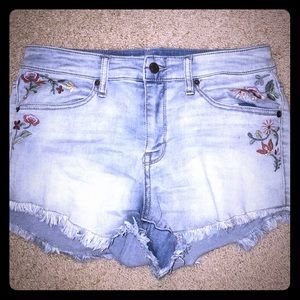 Patterned Jean Shorts